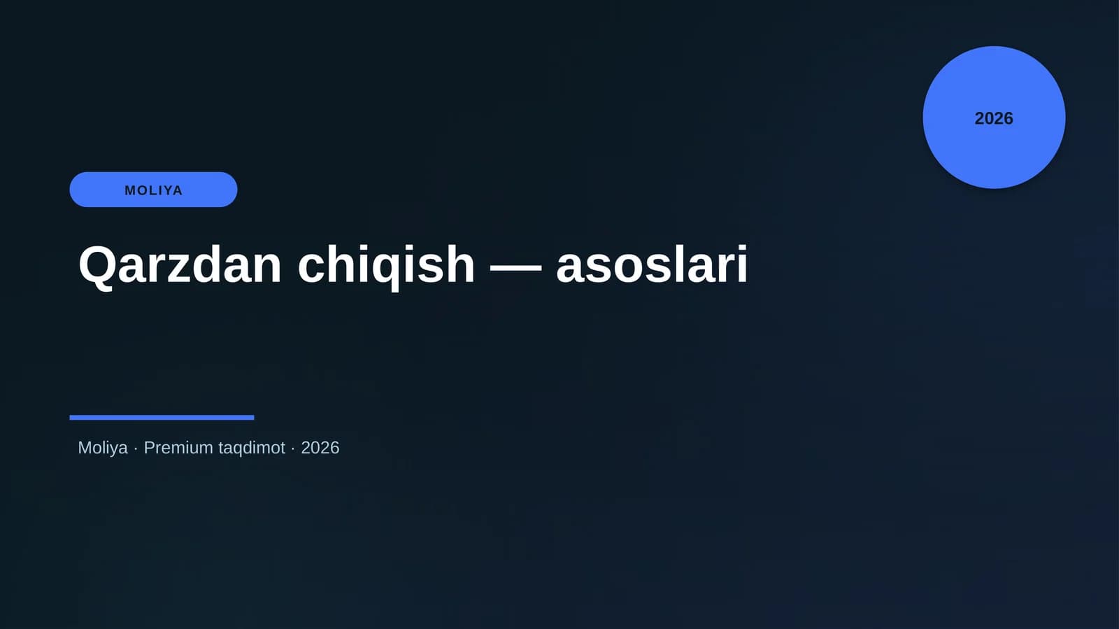 Qarzdan chiqish — asoslari