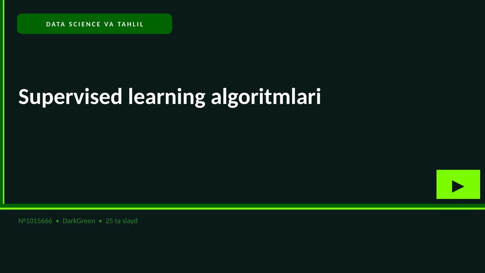 DATA SCIENCE VA TAHLIL