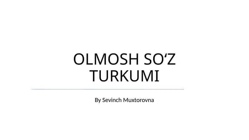 OLMOSH SOʻZ TURKUMI