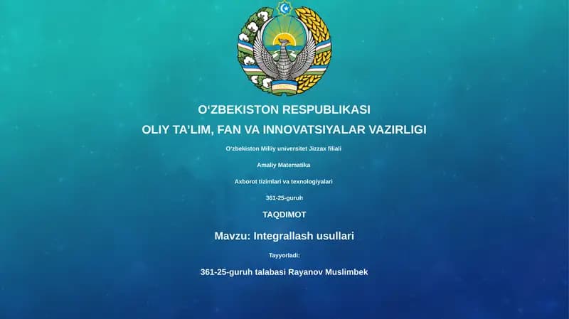 Integrallash usullari