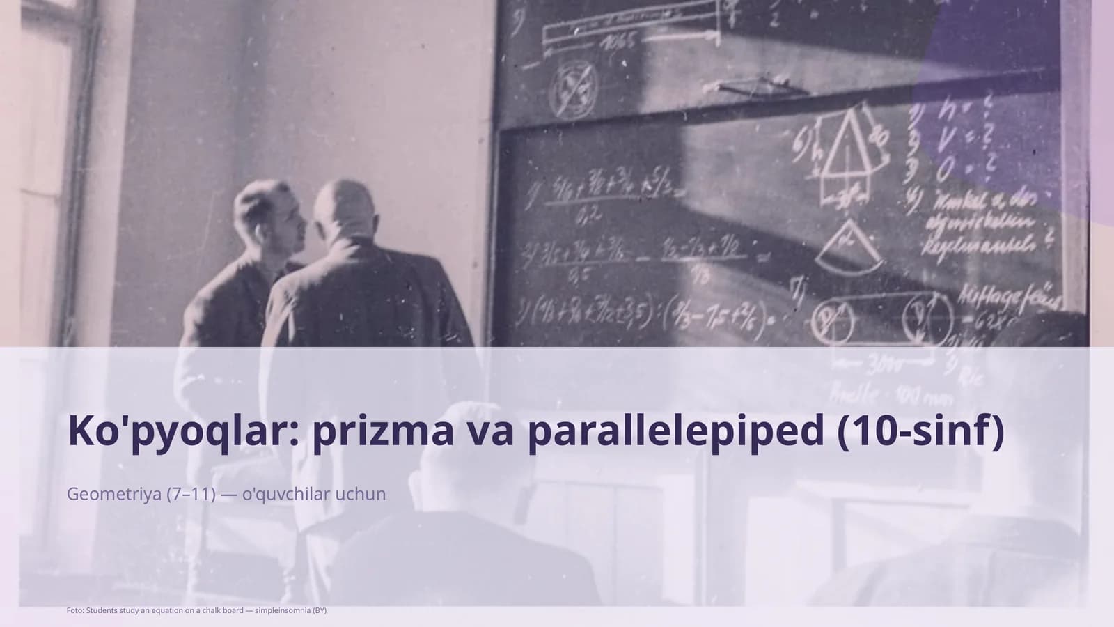 Ko'pyoqlar: prizma va parallelepiped (10-sinf)