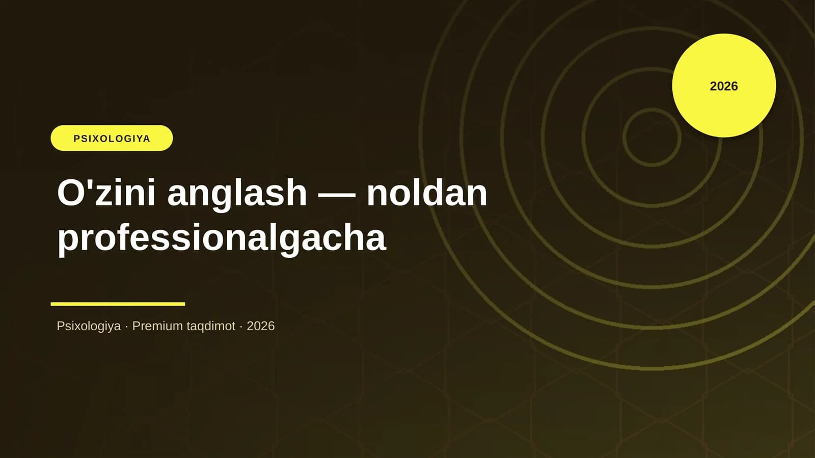 O'zini anglash — noldan professionalgacha