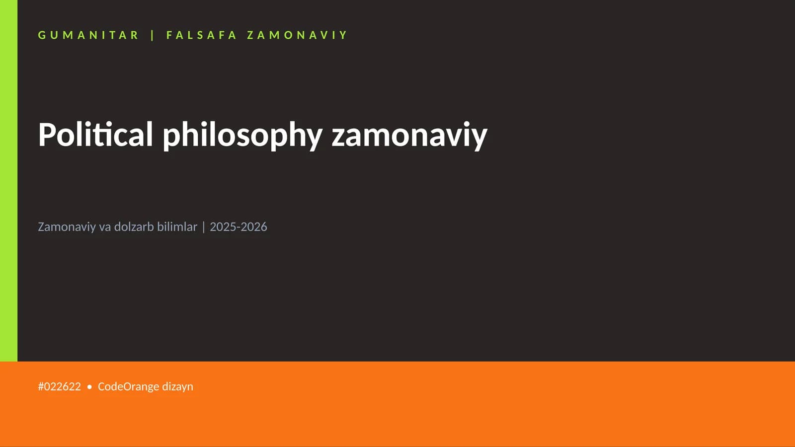Political philosophy zamonaviy