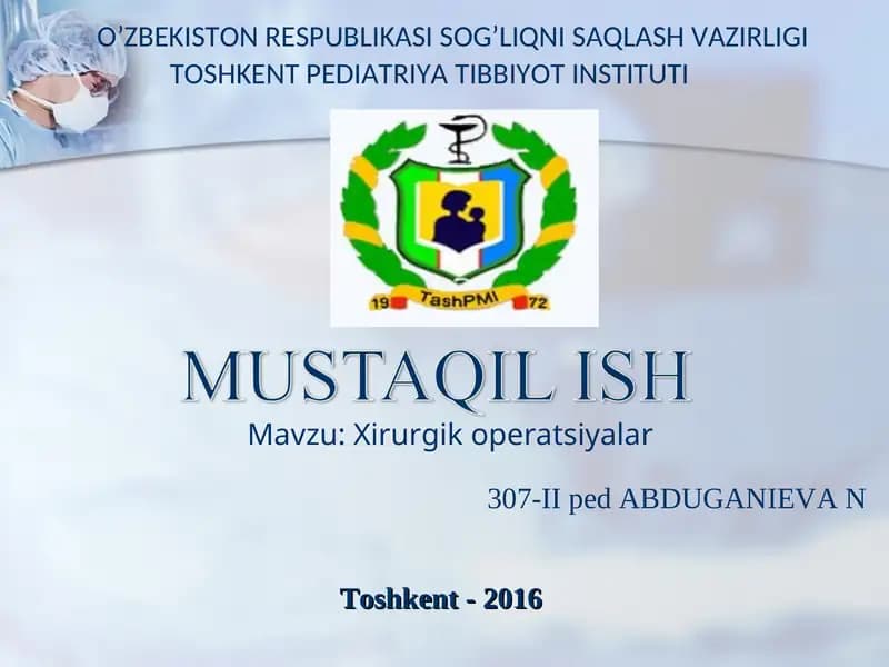 Xirurgik operatsiyalar