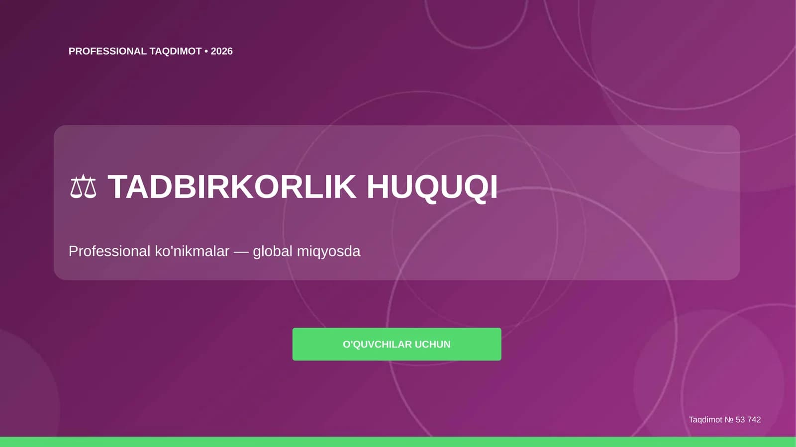 Tadbirkorlik Huquqi