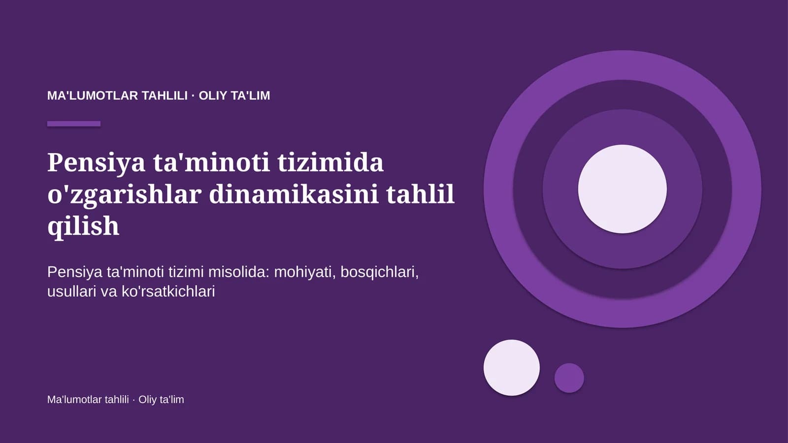 pensiya ta'minoti tizimida o'zgarishlar dinamikasini tahlil qilish 2632
