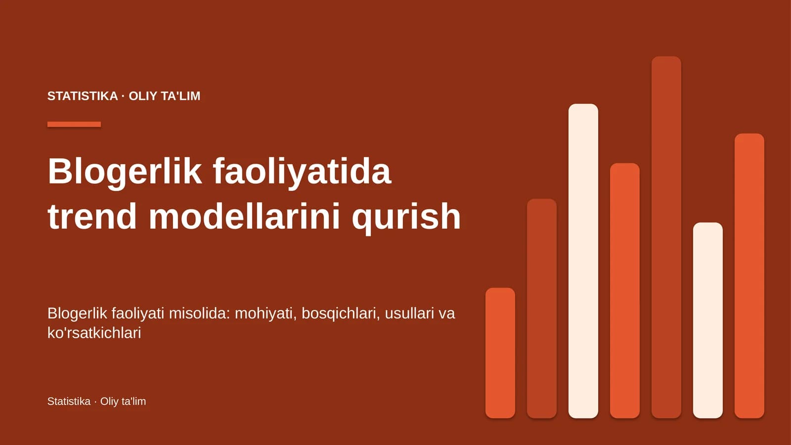 Blogerlik faoliyatida trend modellarini qurish