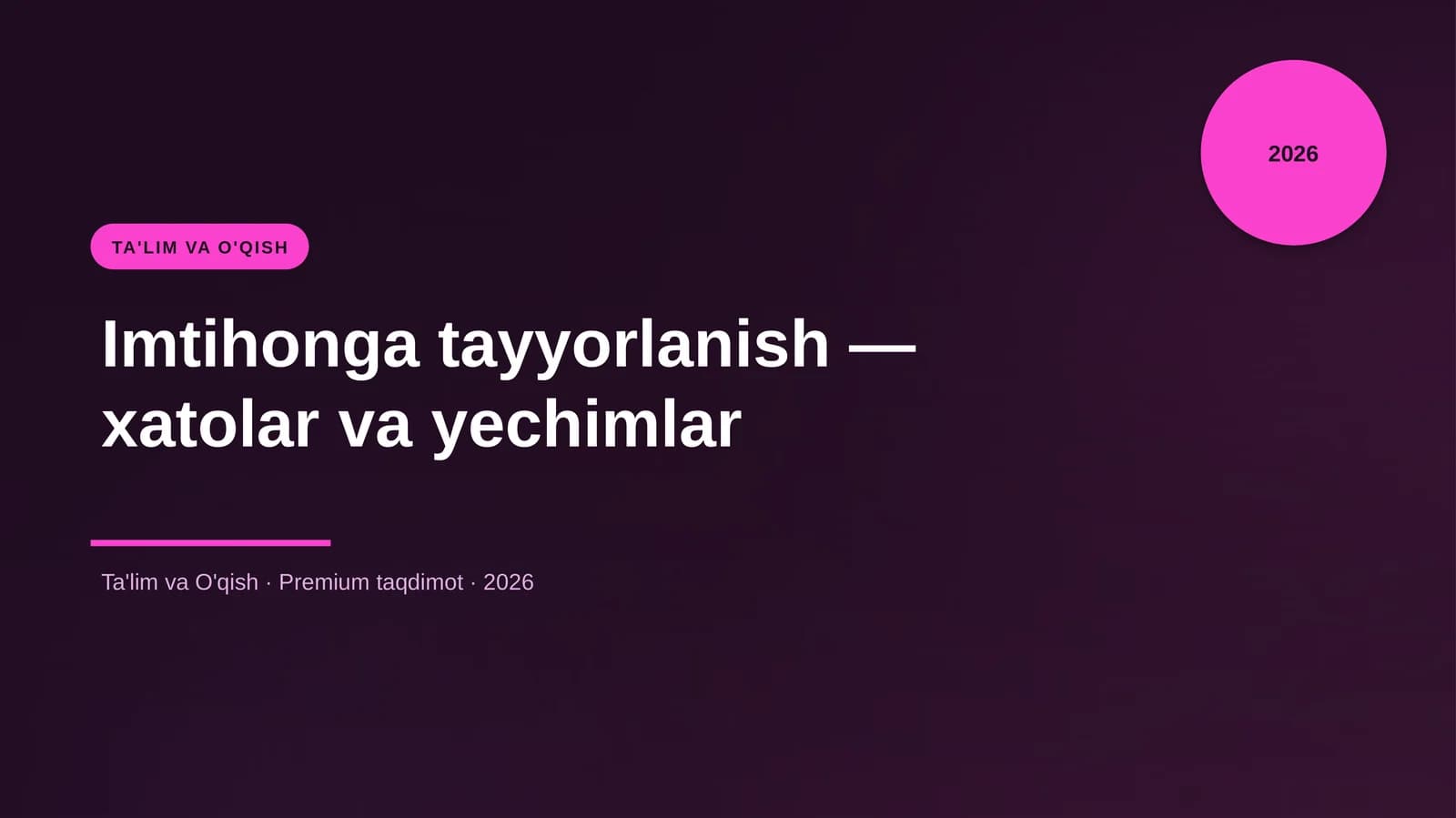 Imtihonga tayyorlanish — xatolar va yechimlar