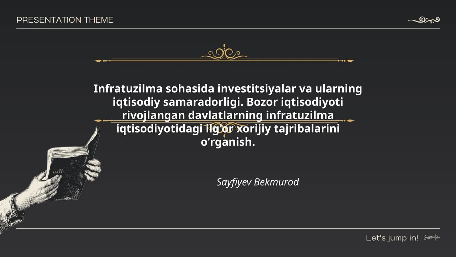 Infratuzilma sohasida investitsiyalar va ularning iqtisodiy samaradorligi