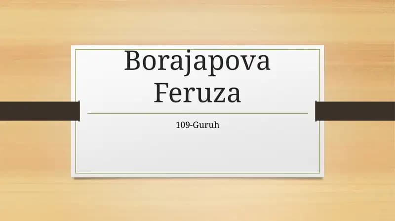 Borajapova Feruza