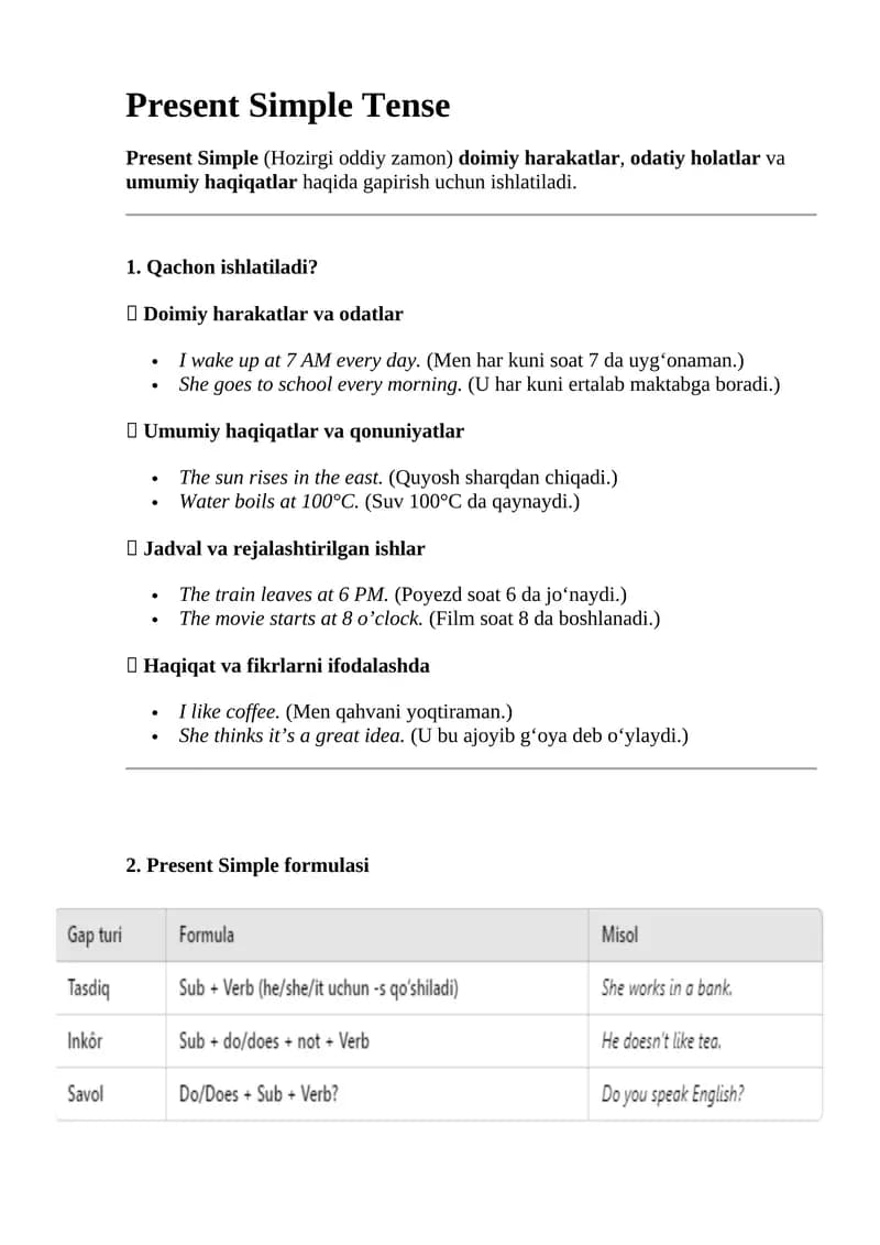 Present Simple Tense
