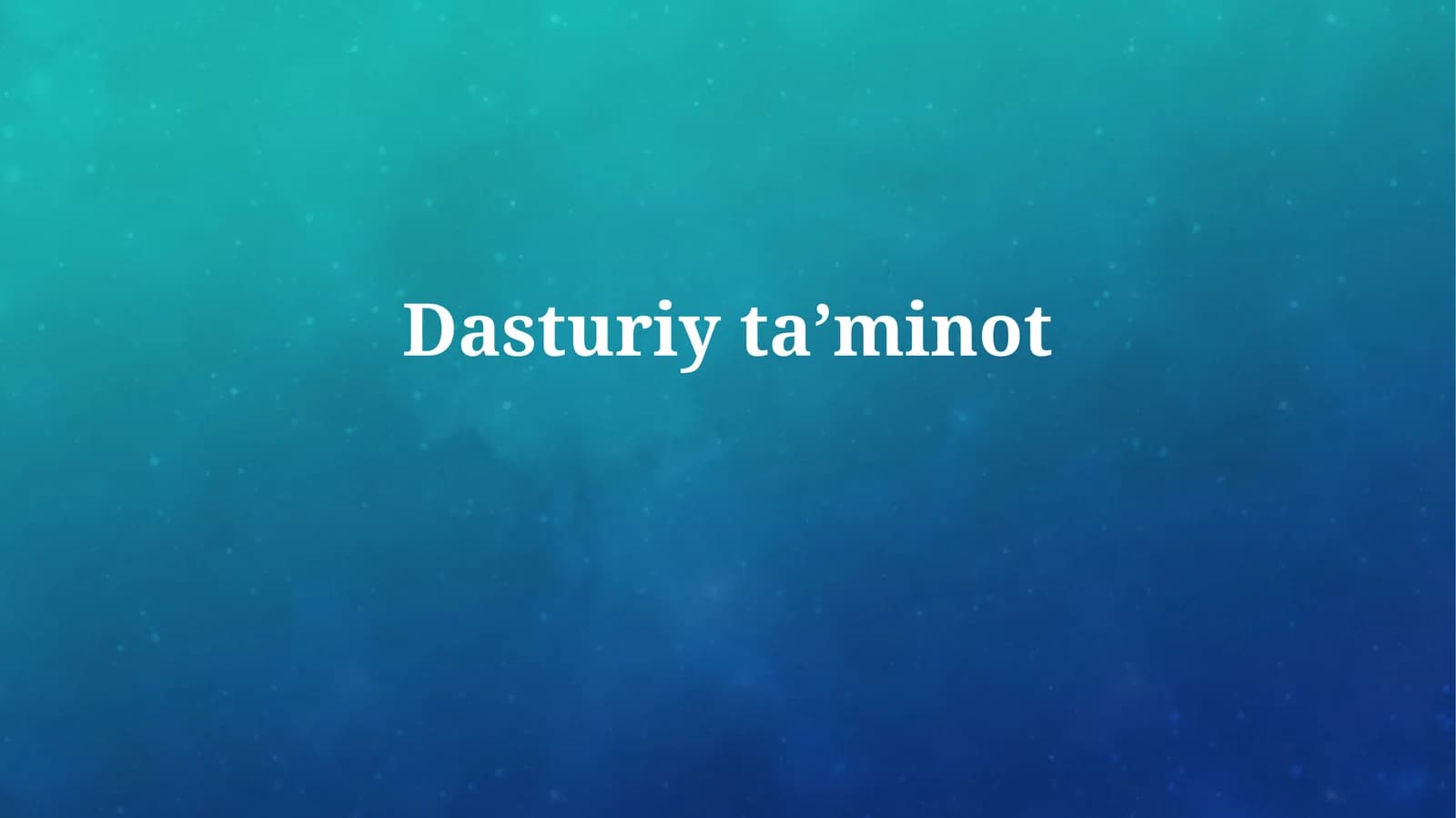 Dasturiy ta'minot