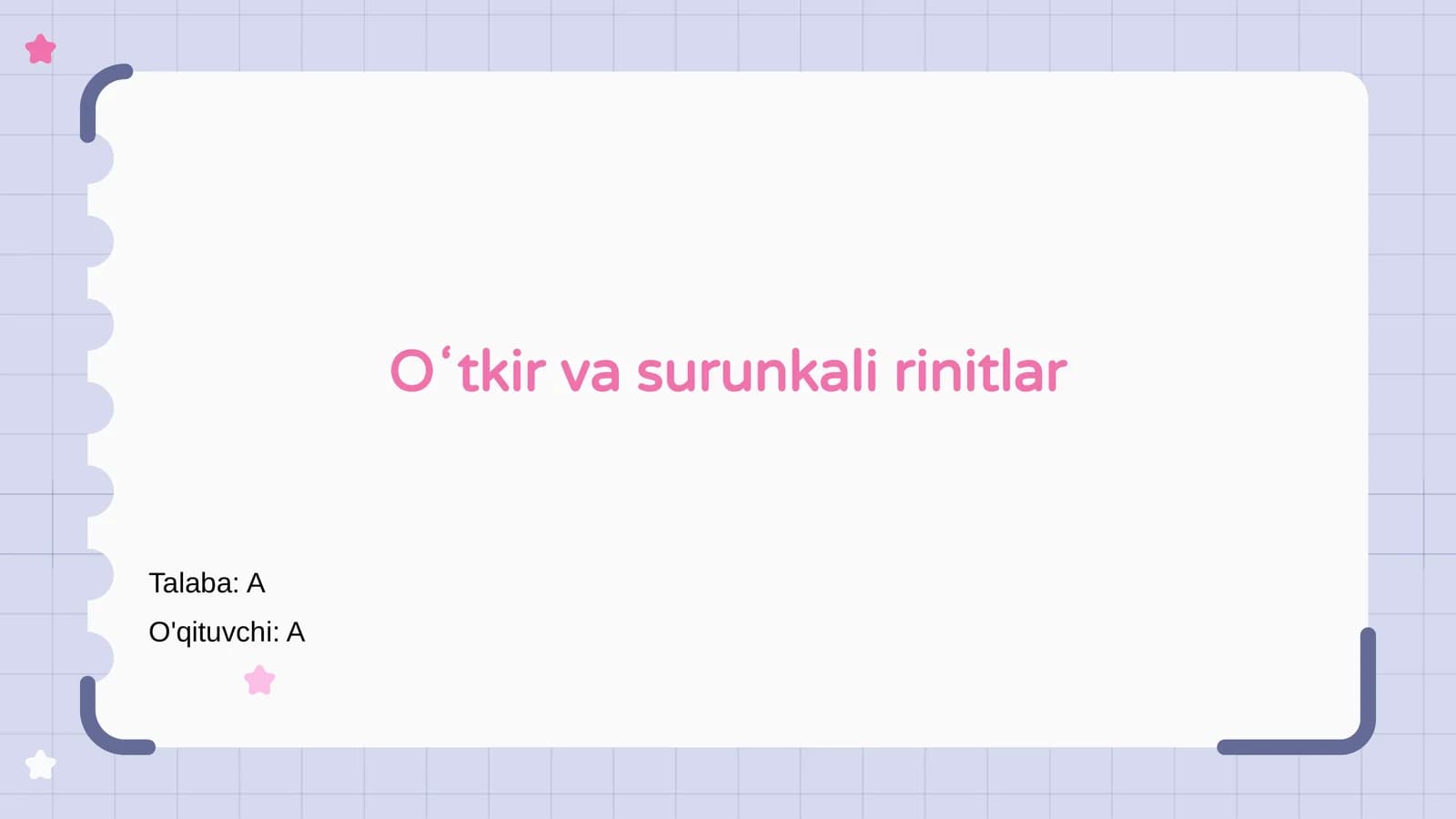 Oʻtkir va surunkali rinitlar