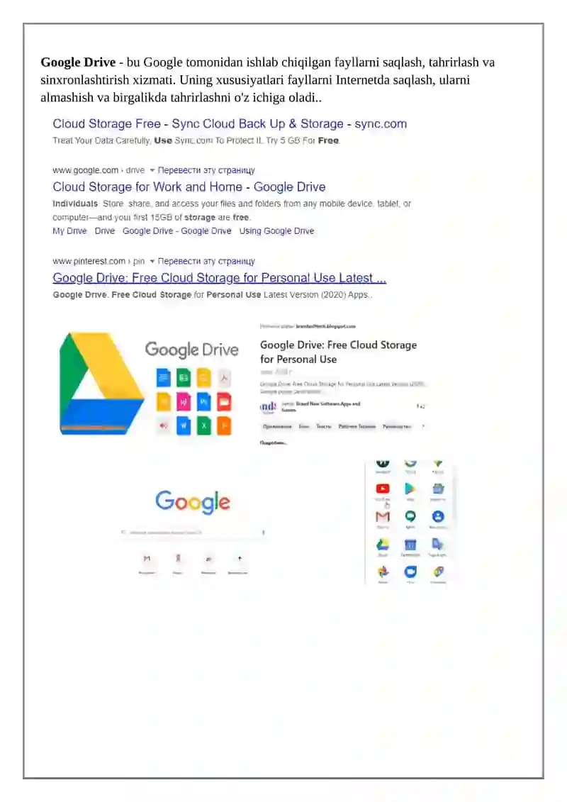 Google Drive bilan ishlash