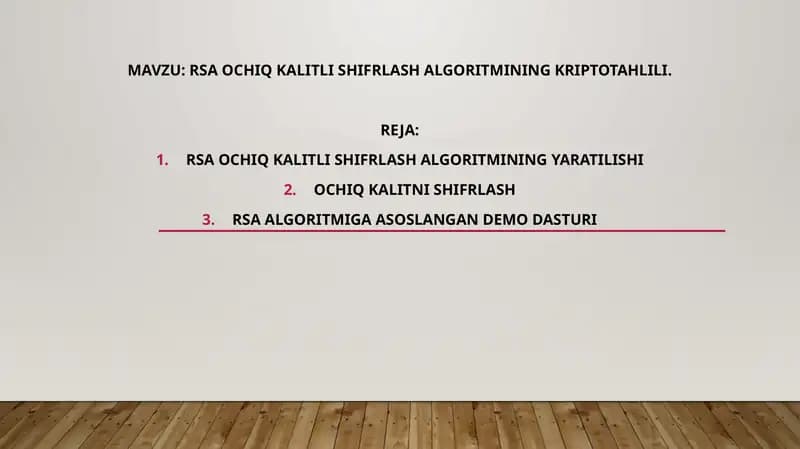 RSA ochiq kalitli shifrlash algoritmining kriptotahlili