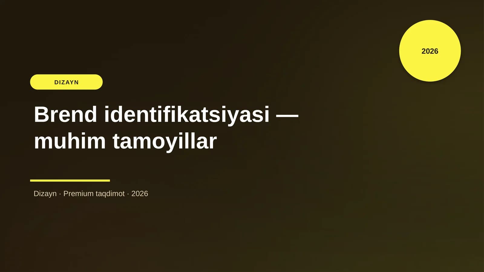 Brend identifikatsiyasi — muhim tamoyillar
