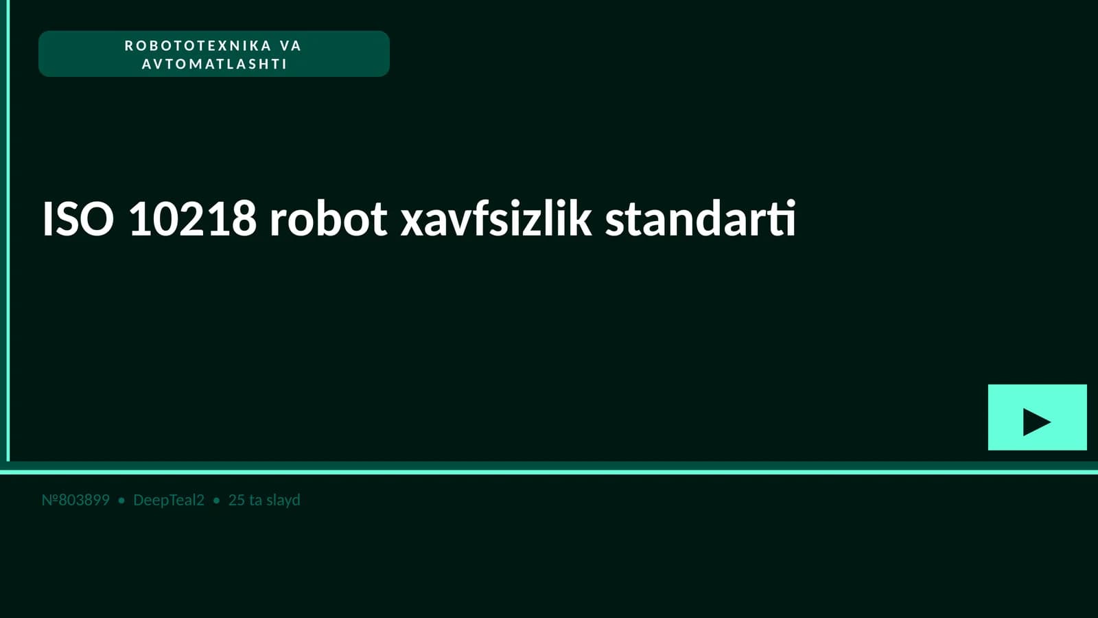 ISO 10218 robot xavfsizlik standarti