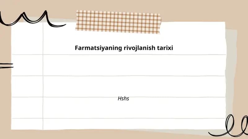Farmatsiyaning rivojlanish tarixi