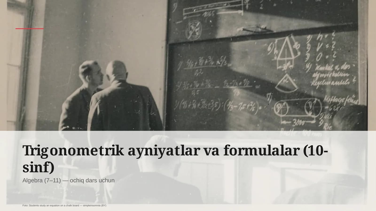 Trigonometrik ayniyatlar va formulalar (10-sinf)