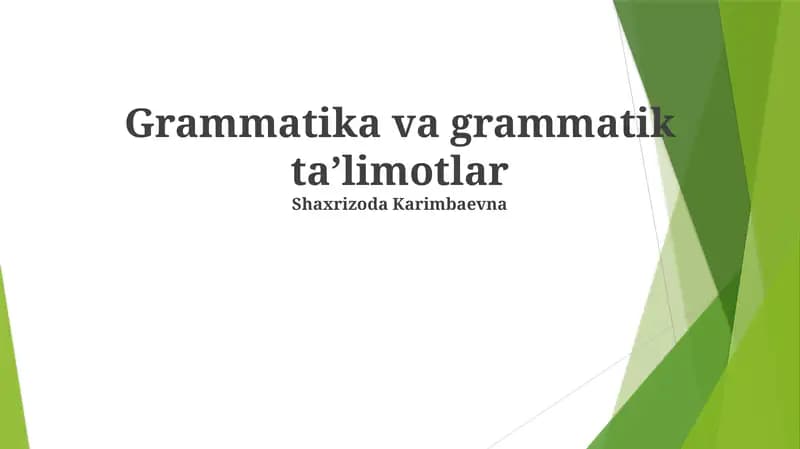 Grammatika va grammatik taʼlimotlar