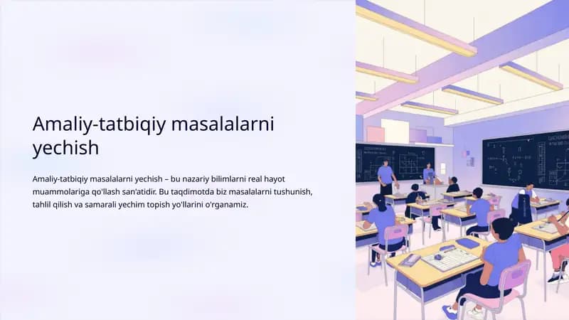 Amaliy-tatbiqiy masalalarni yechish
