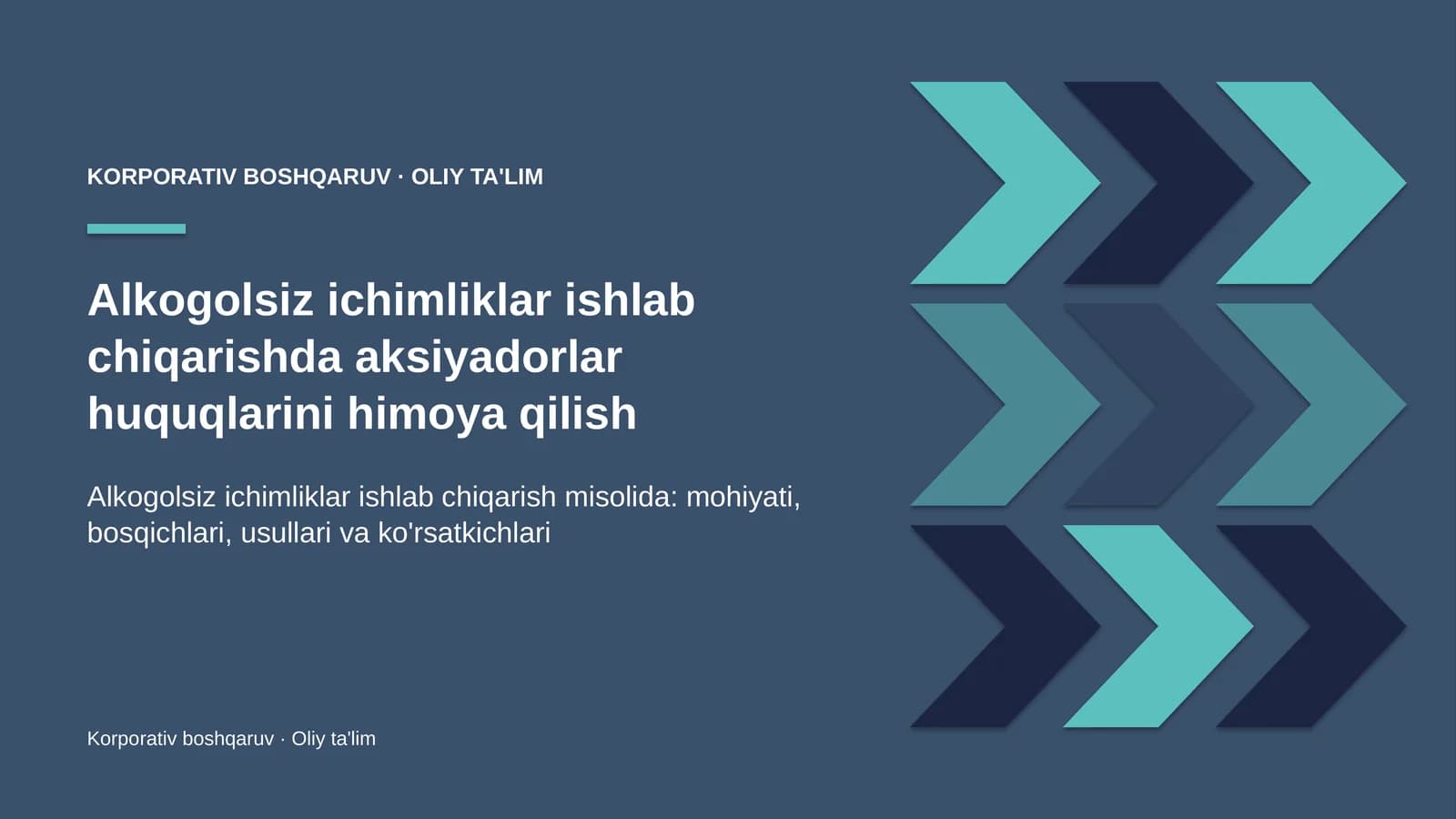 Alkogolsiz ichimliklar ishlab chiqarishda aksiyadorlar huquqlarini himoya qilish