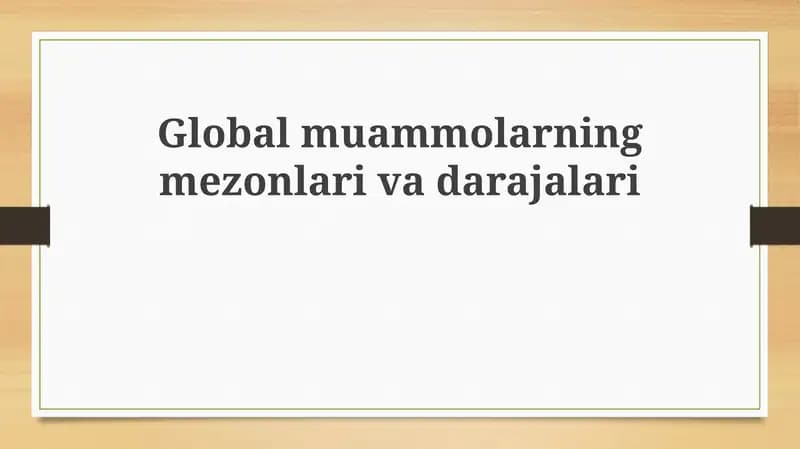 Global muammolar