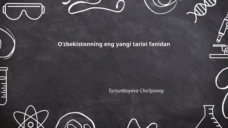 Oʻzbekistonning eng yangi tarixi fanidan