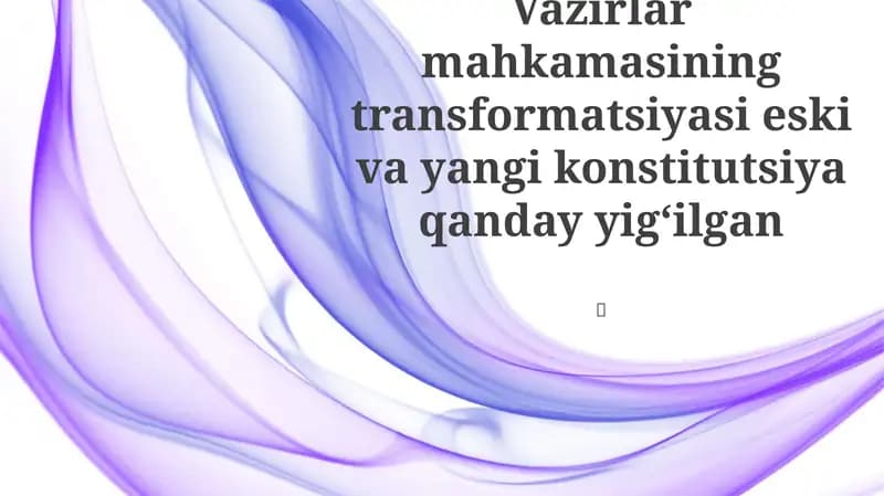 Vazirlar Mahkamasining Transformatsiyasi