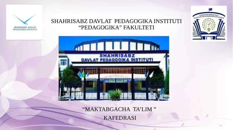 Maktabgachata’lim tashkilotining ish hujjatlari