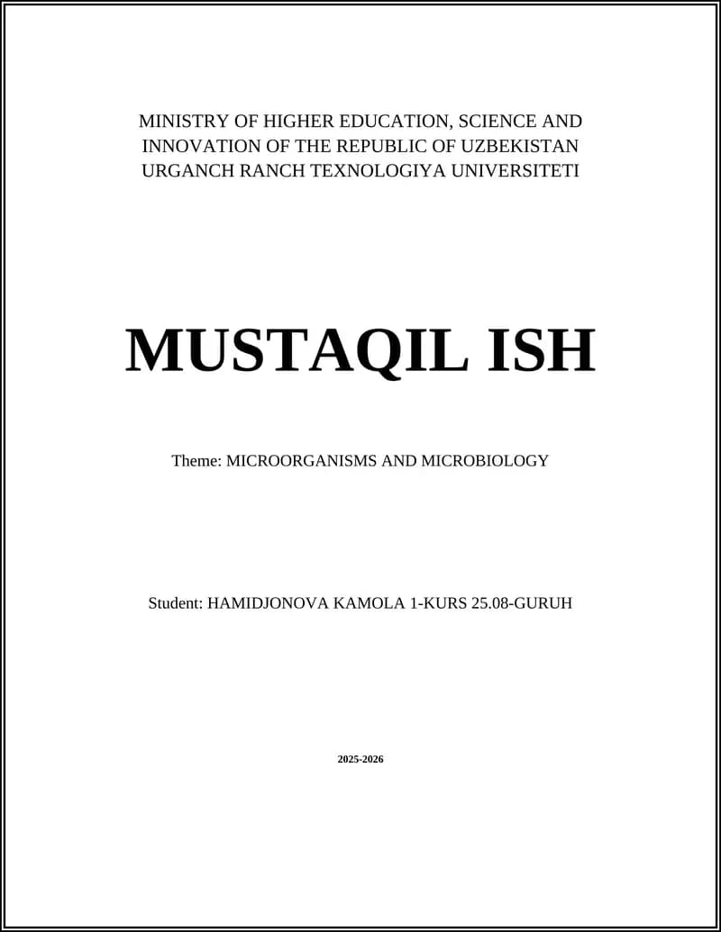 MICROORGANISMS AND MICROBIOLOGY