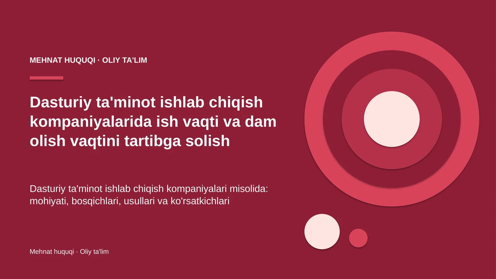Mehnat huquqi · Oliy ta'lim