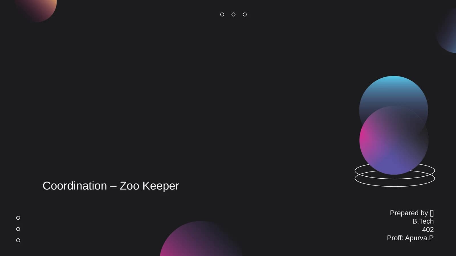 Coordination – Zoo Keeper