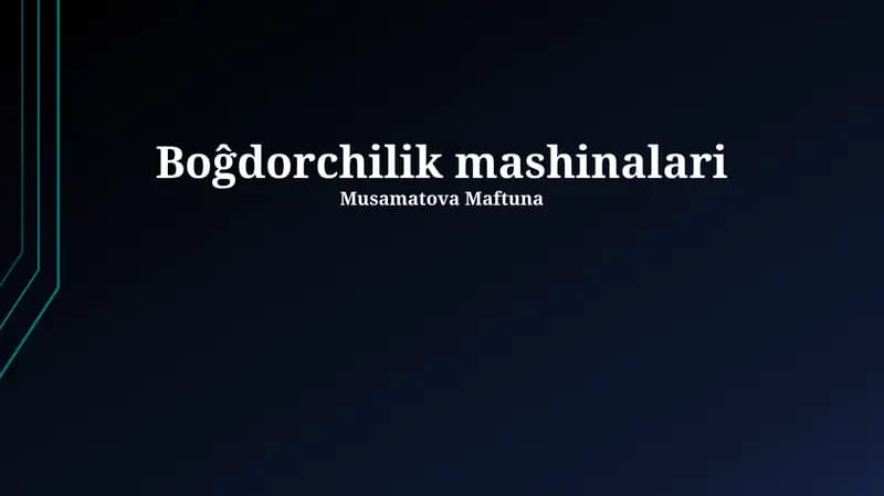 Boĝdorchilik mashinalari
