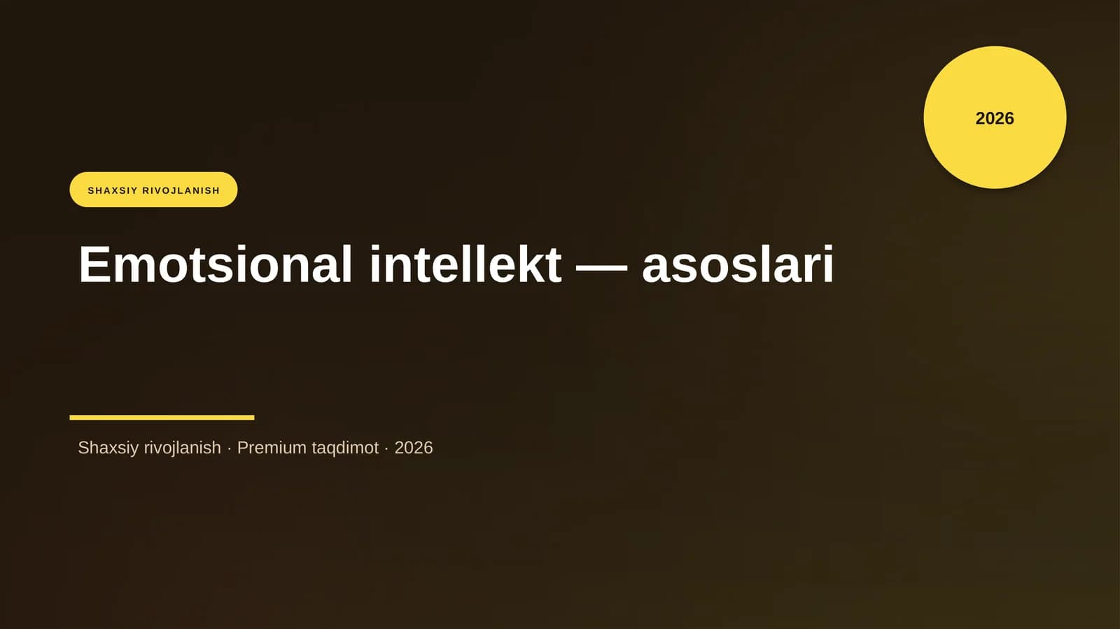 Emotsional intellekt — asoslari