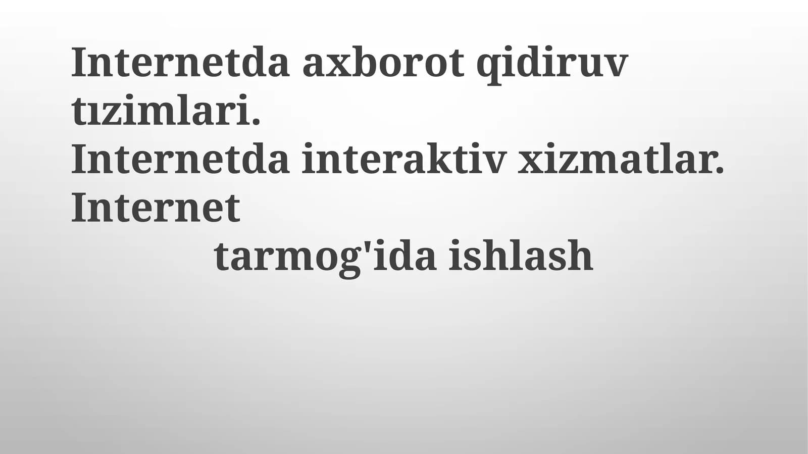 Internet Qidiruv Tizimlari