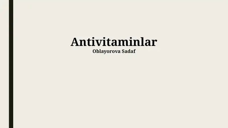 Antivitaminlar
