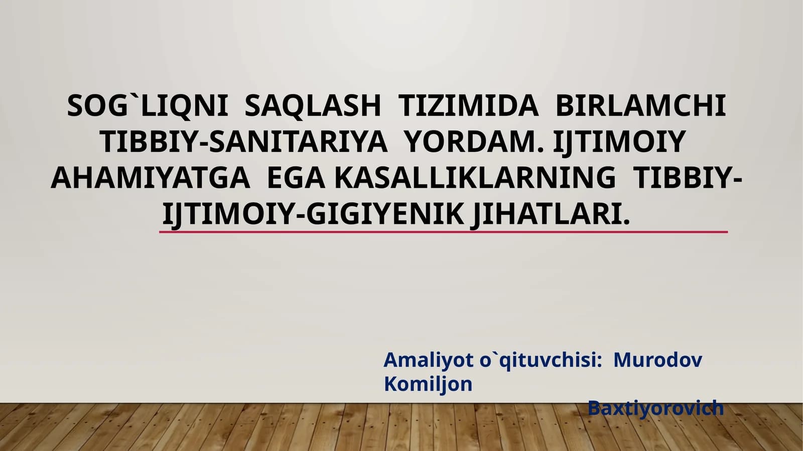Sog`liqni saqlash tizimi dasturi