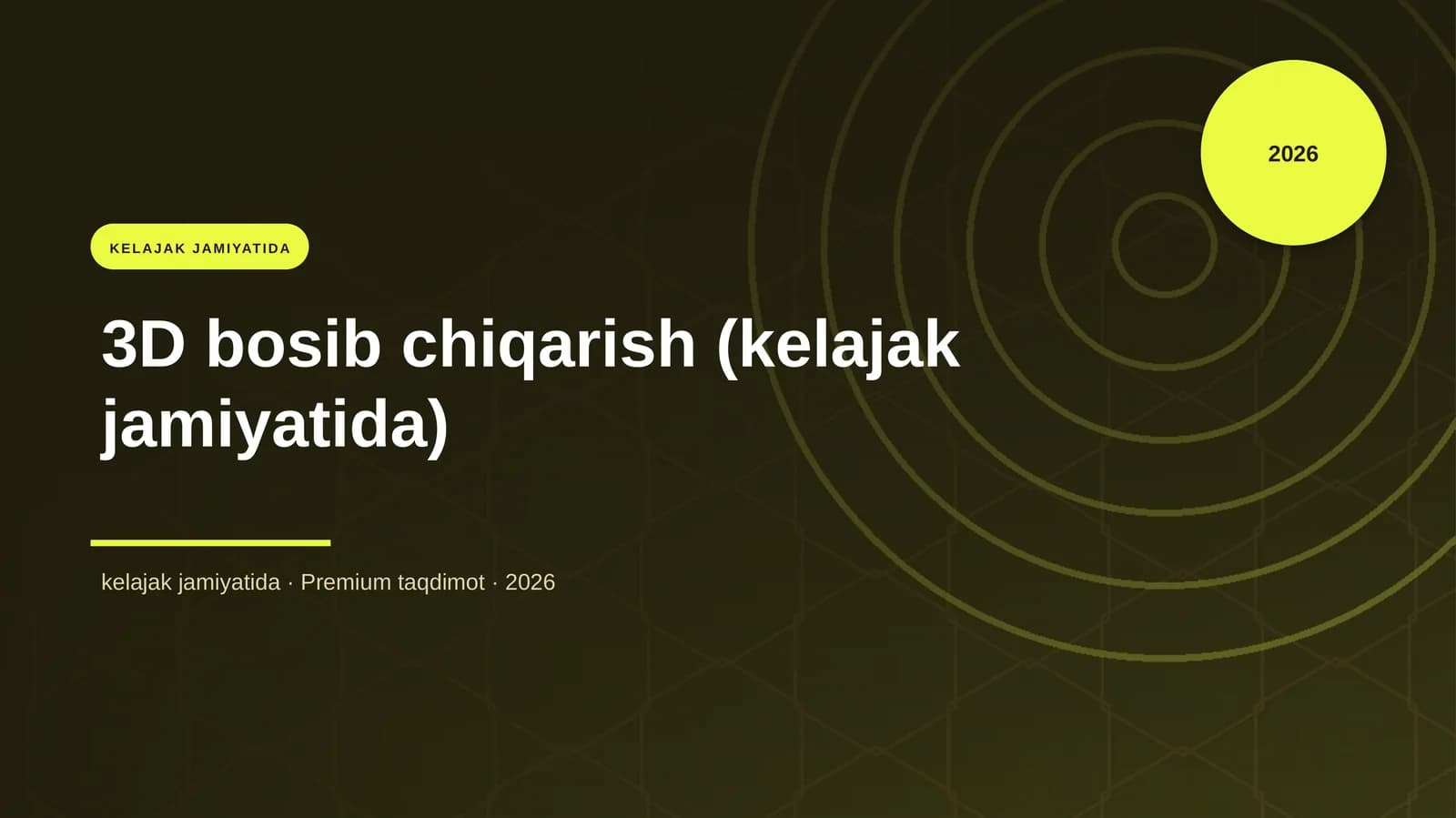 3D bosib chiqarish (kelajak jamiyatida)