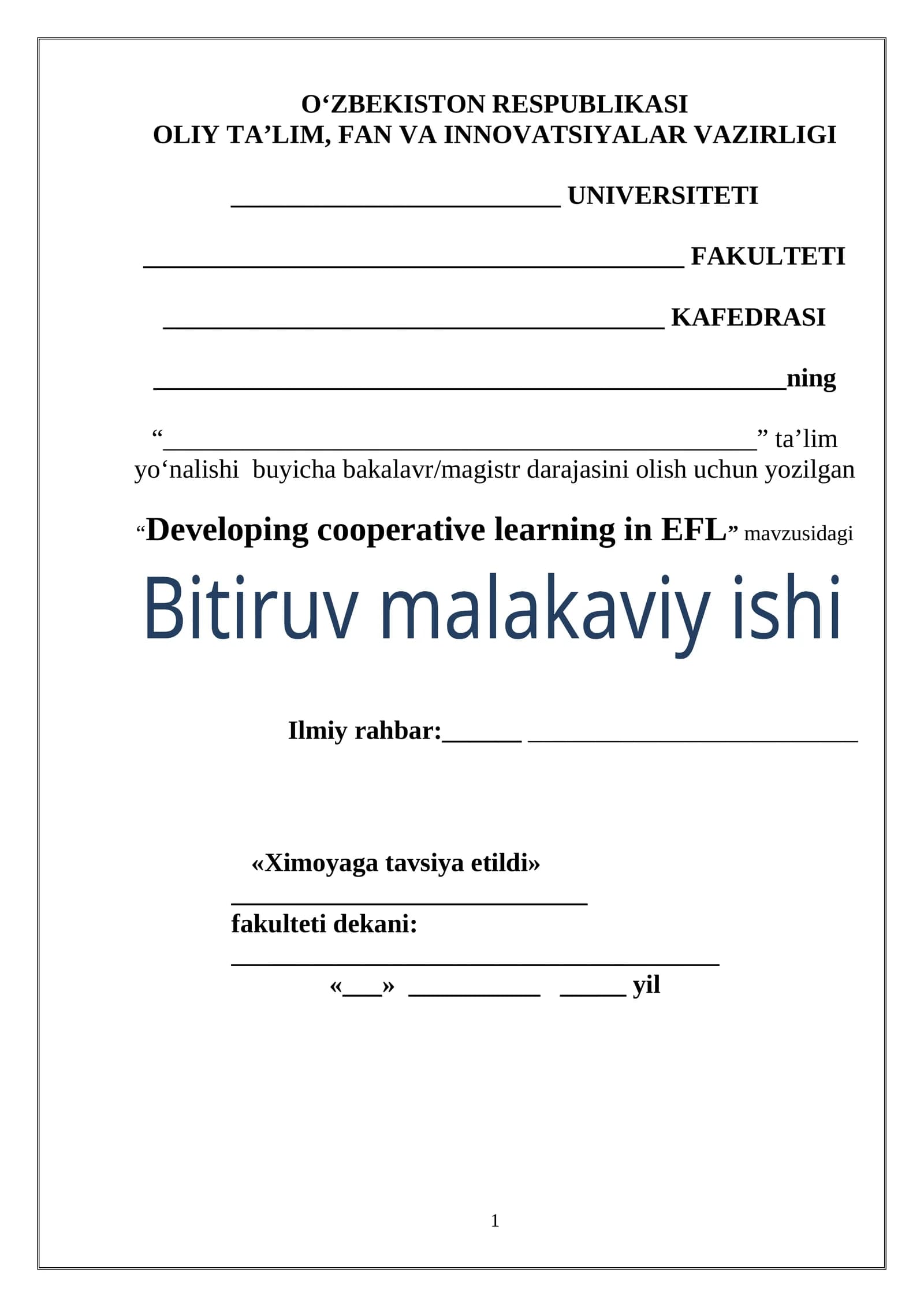 Developing cooperative learning in EFL