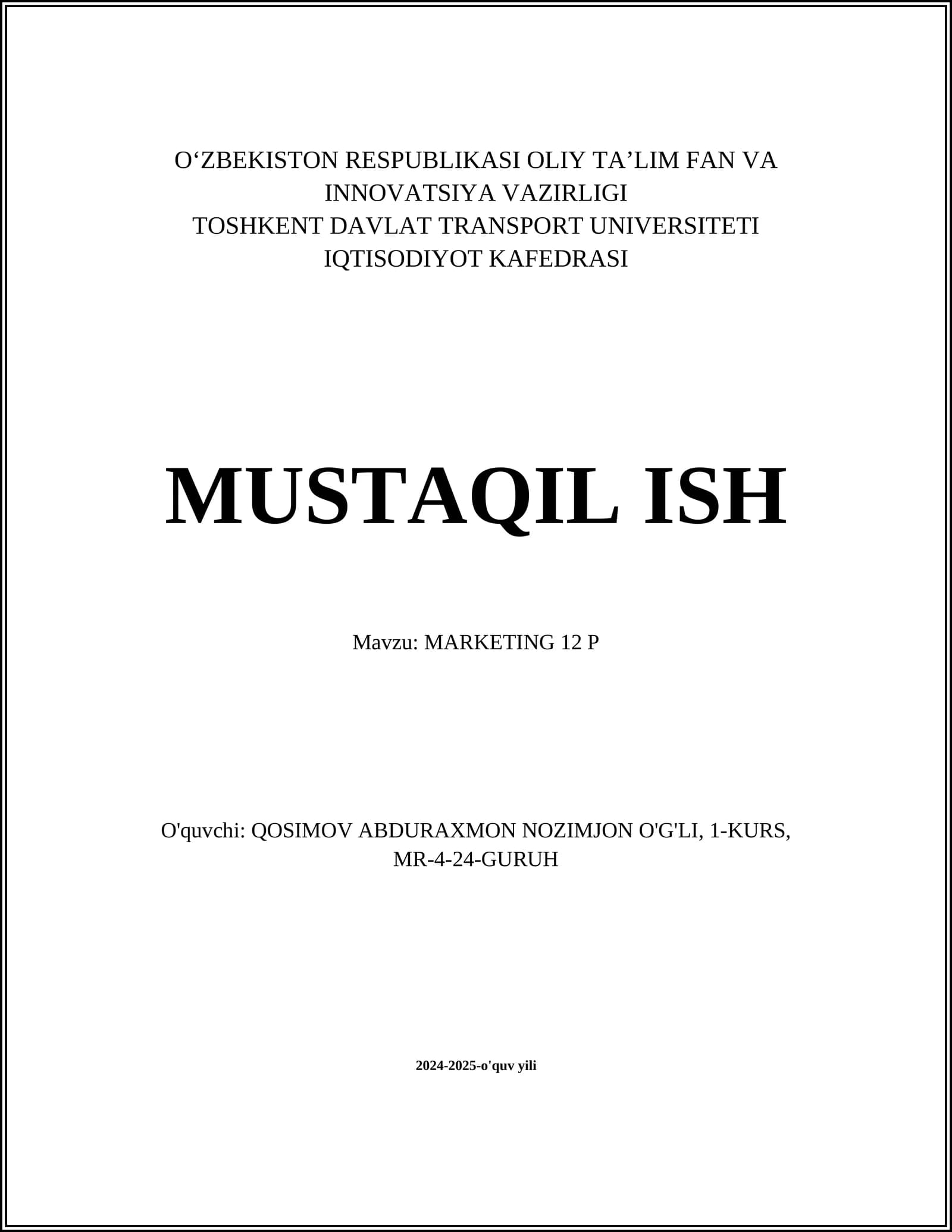 Mahsulot (Product)