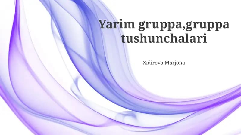 Yarim Guruh tushunchasi