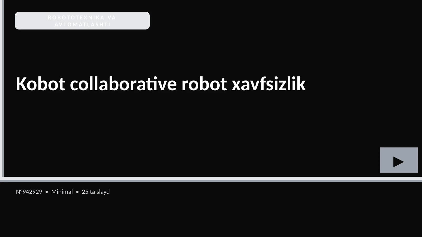 ROBOTOTEXNIKA VA AVTOMATLASHTI