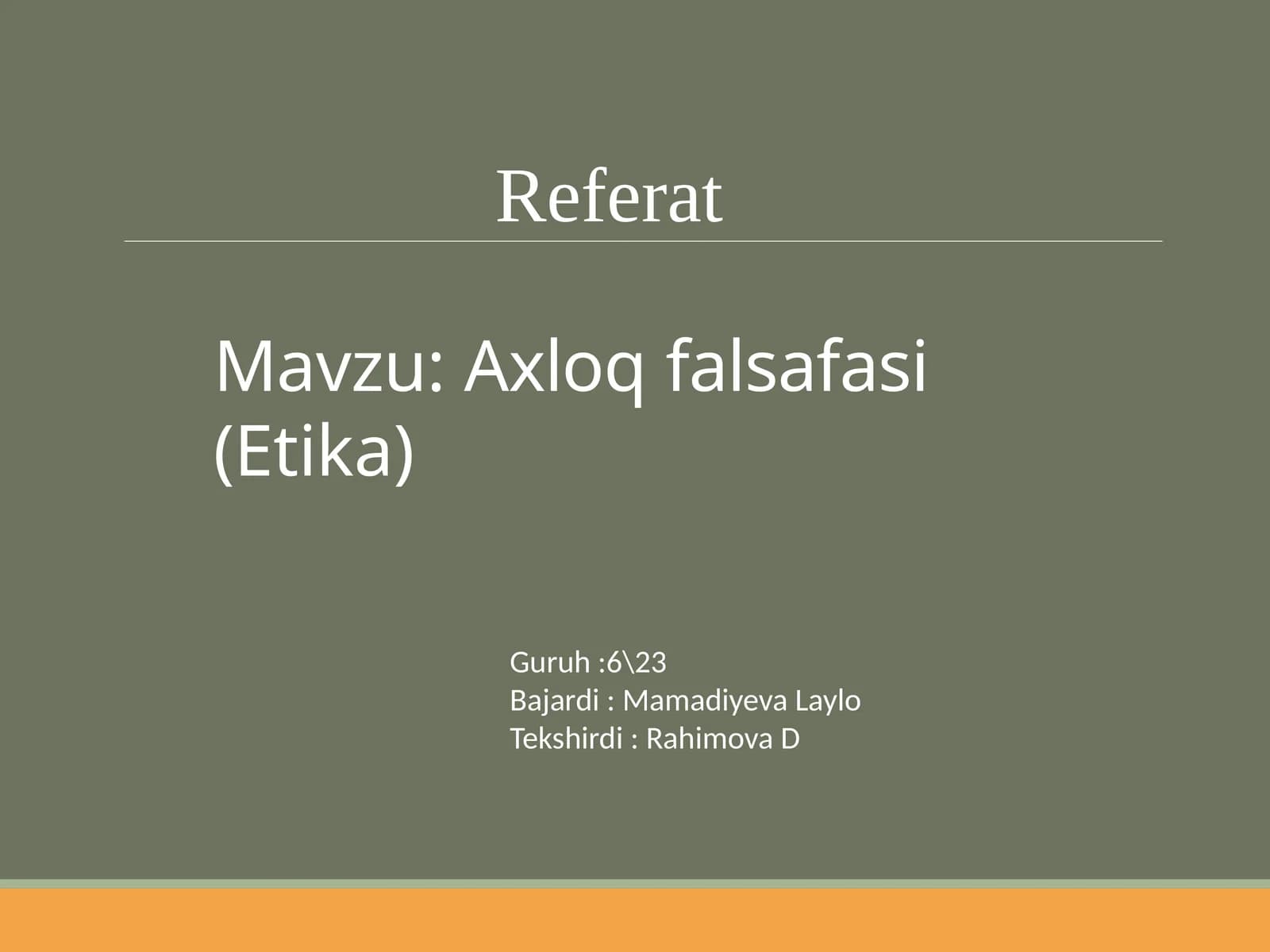 Axloqfalsafasi(Etika)