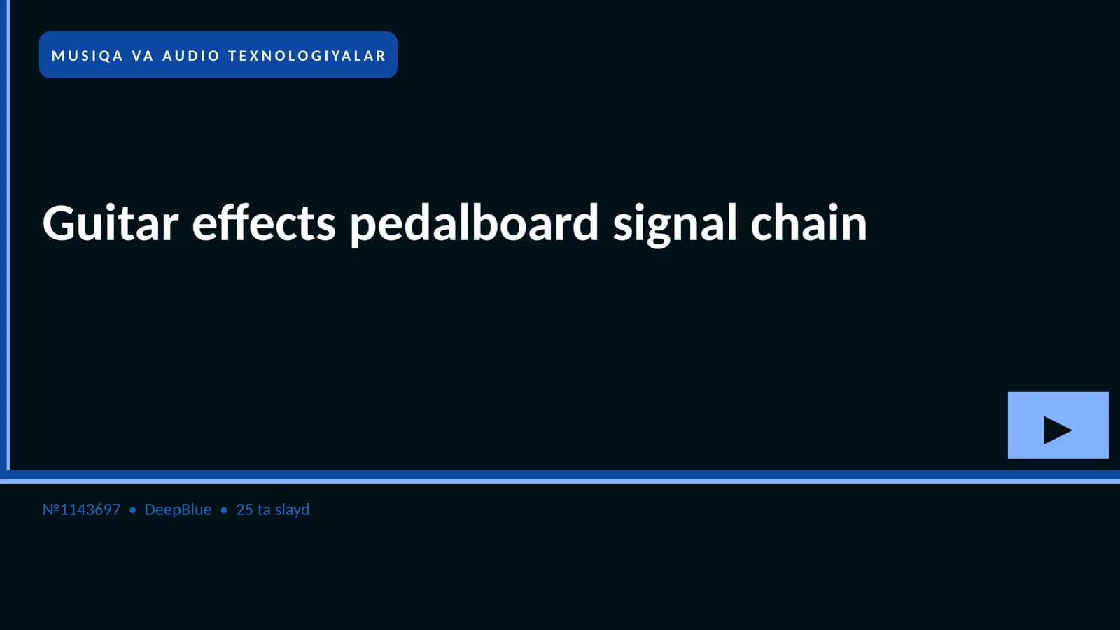 Guitar effects pedalboard signal chain