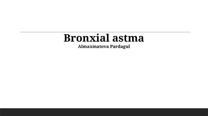 Bronxial astma
