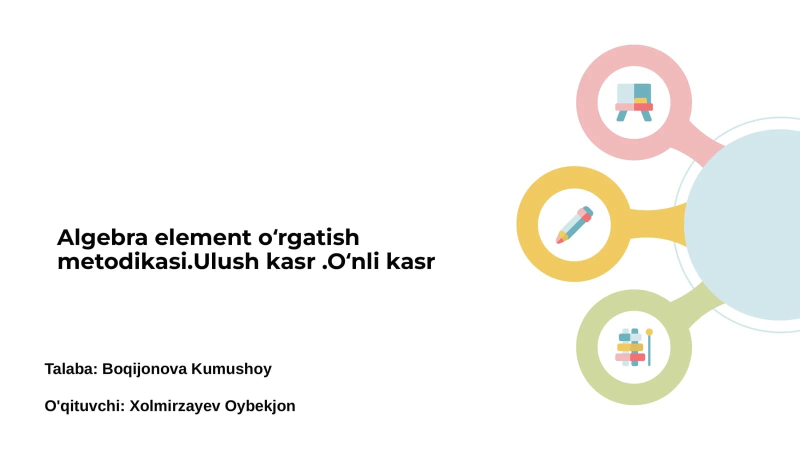 Algebra element oʻrgatish metodikasi