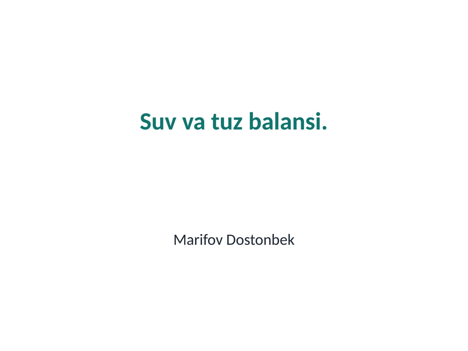 Suv va tuz balansi