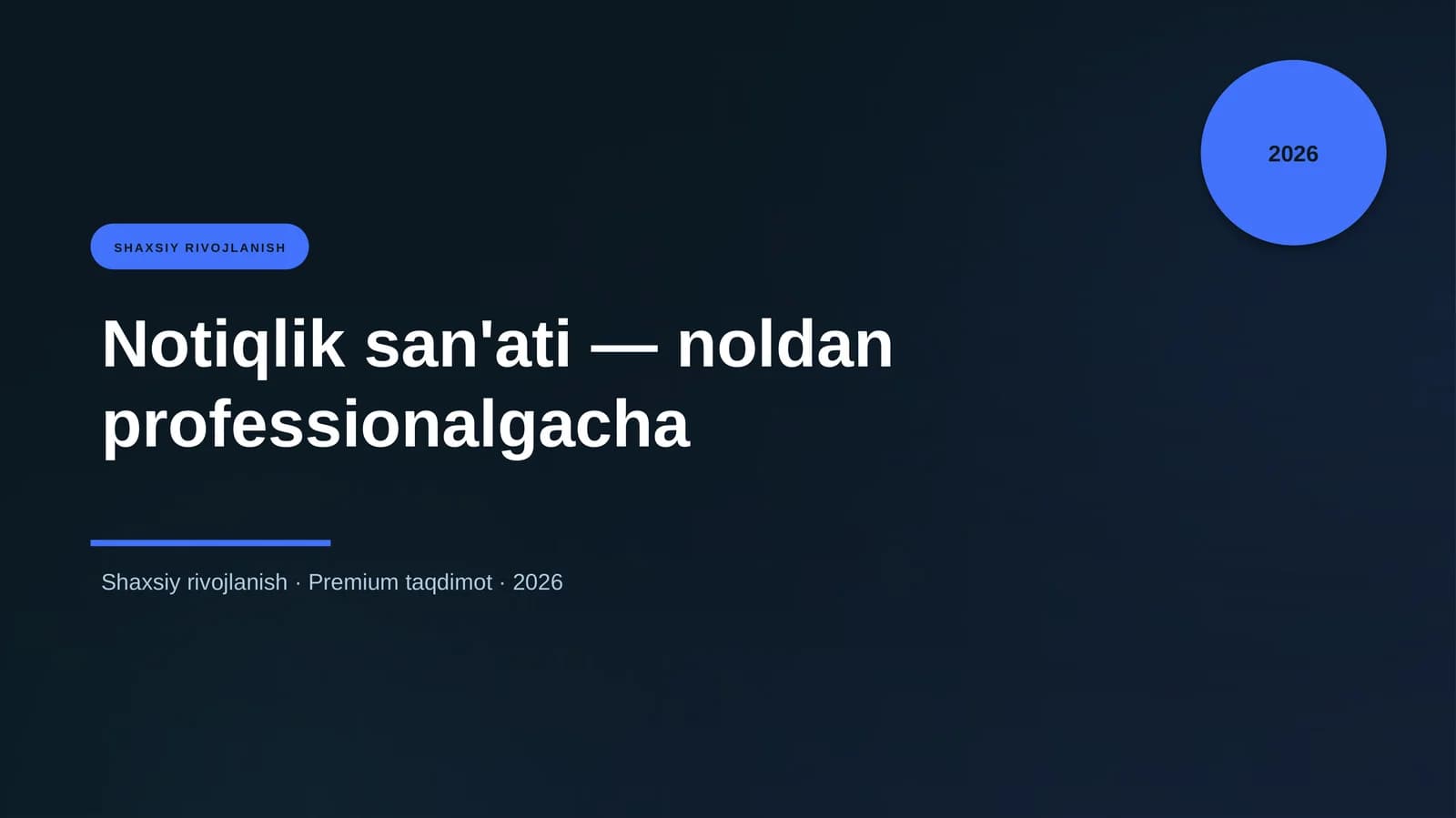 Notiqlik san'ati — noldan professionalgacha
