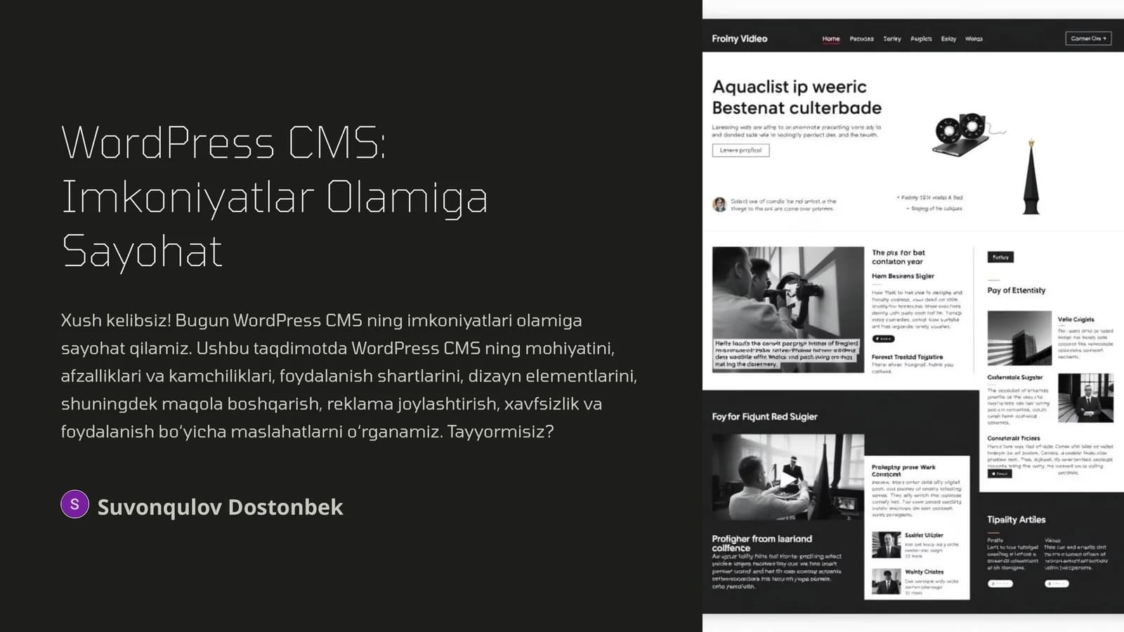 WordPress CMS: Imkoniyatlar Olamiga Sayohat